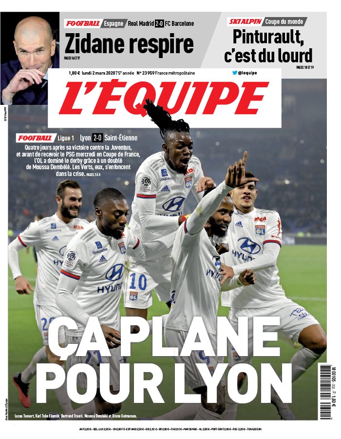 L’equipe du 02 Mars 2020