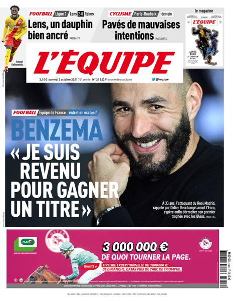 L’equipe du 02 Octobre 2021