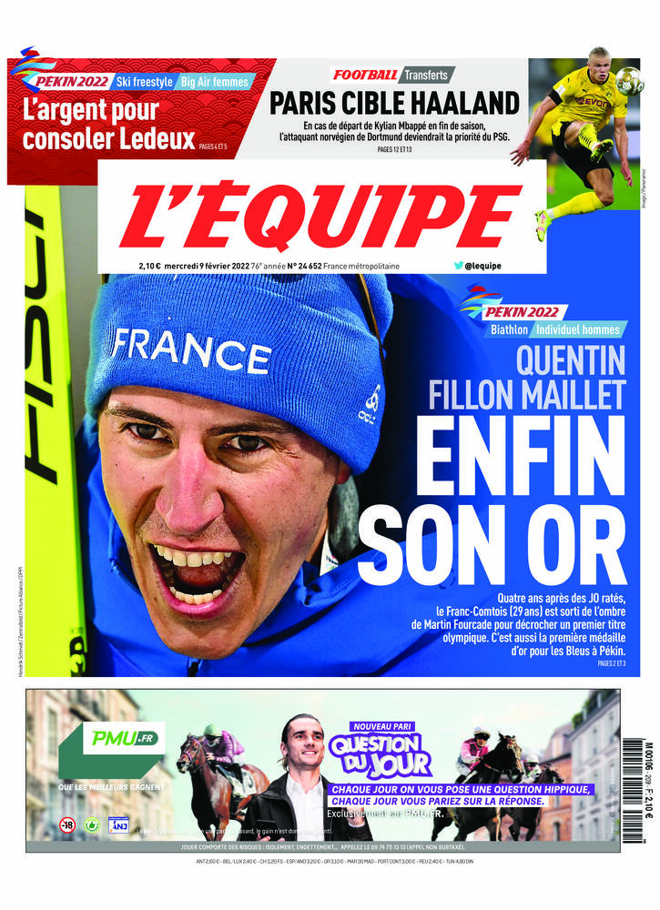 L’equipe du 09 Fevrier 2022