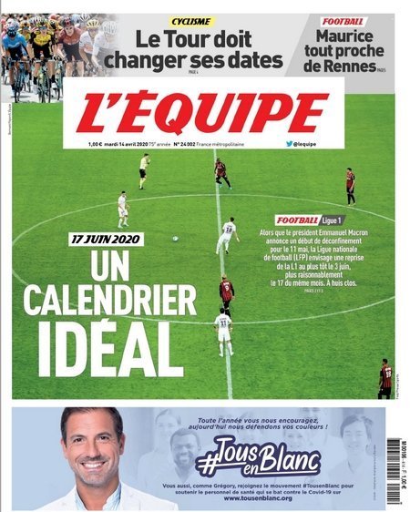 L’equipe du mardi 14 avril 2020