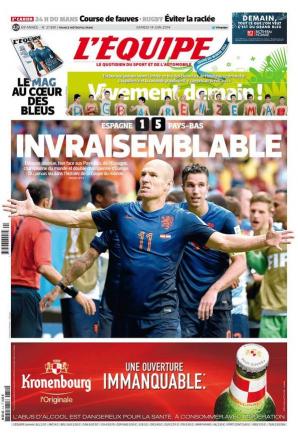 L' Equipe du samedi 14 juin 2014