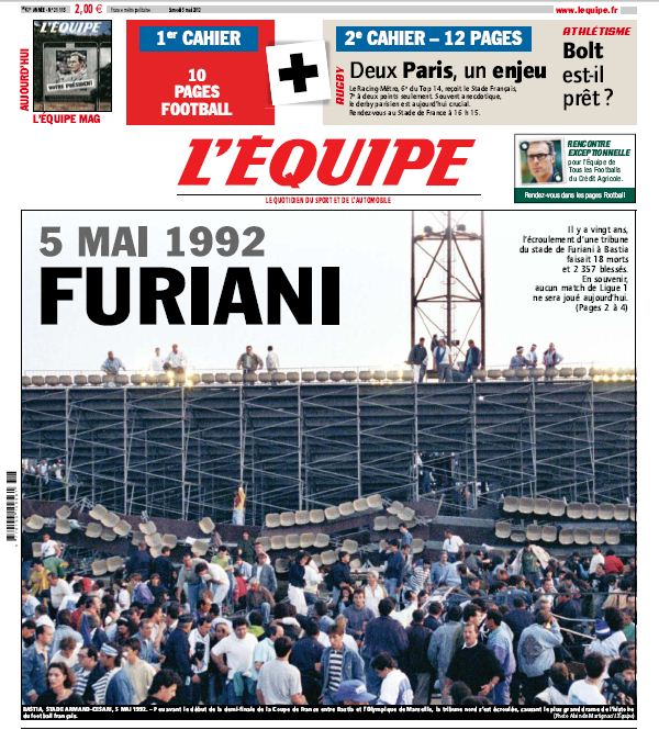 L'Equipe du samedi 5 mai 2012