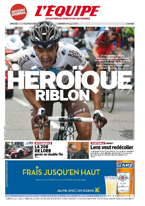 L'Equipe du vendredi 19 Juillet 2013