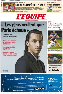 L'equipe Edition du 17 Septembre 2012