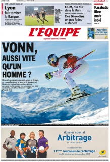 L'equipe Edition du 26 Octobre 2012