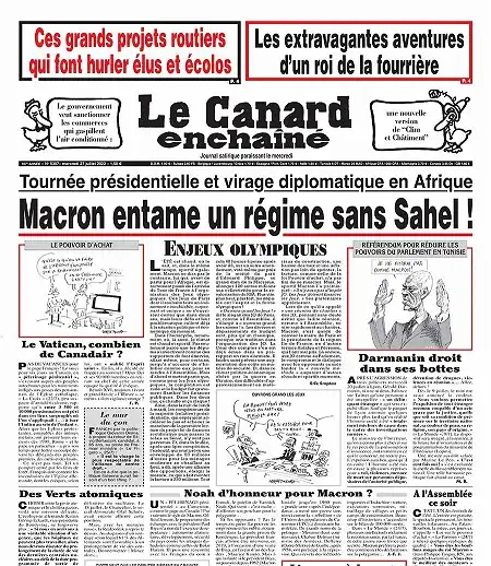 Le Canard Enchaîné du Mercredi 10 Aout 2022