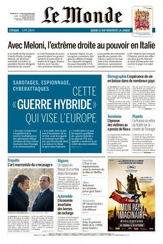 Le Monde du 23 Octobre 2022