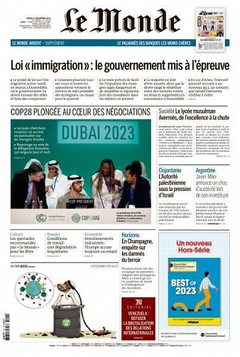 Le Monde du Mardi 12 Décembre 2023