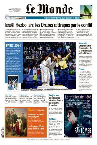 Le Monde du 31 Juillet FRENCH PDF 2024