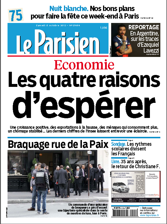 Le Parisien + Journal de Paris du samedi 05 Octobre 2013 Pdf